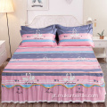 Camas de camas personalizadas com saia de cama correspondente de renda